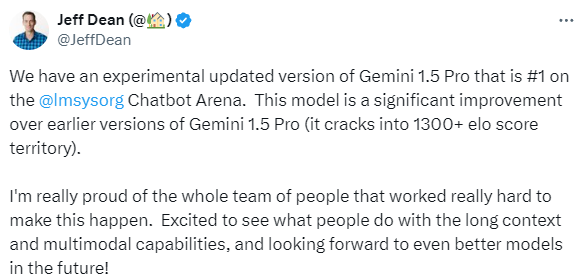 新王登基，gemini 1.5 pro再度更新，超越gpt 4o和claude-3.5