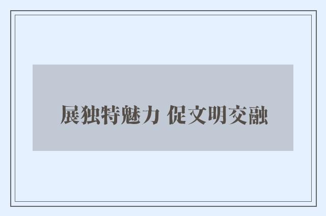 展独特魅力 促文明交融