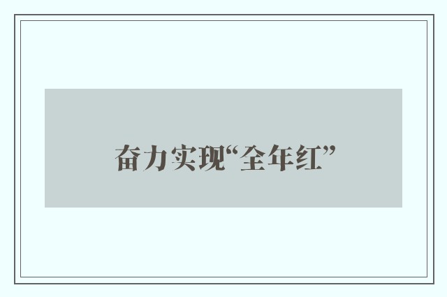 奋力实现“全年红”