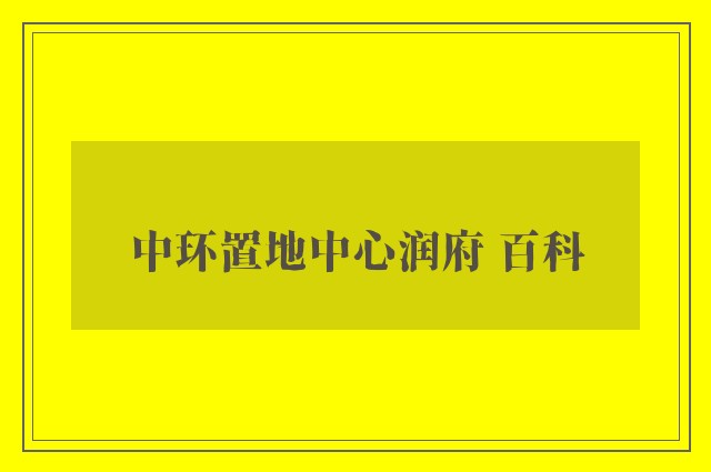 中环置地中心润府 百科