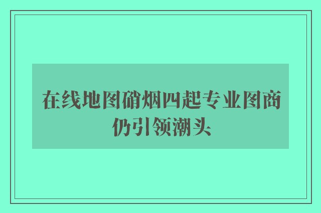 在线地图硝烟四起专业图商仍引领潮头