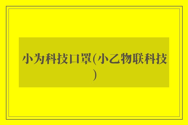 小为科技口罩(小乙物联科技)