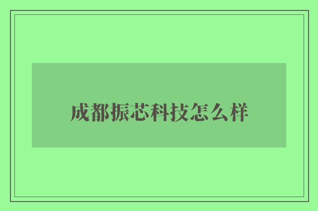 成都振芯科技怎么样